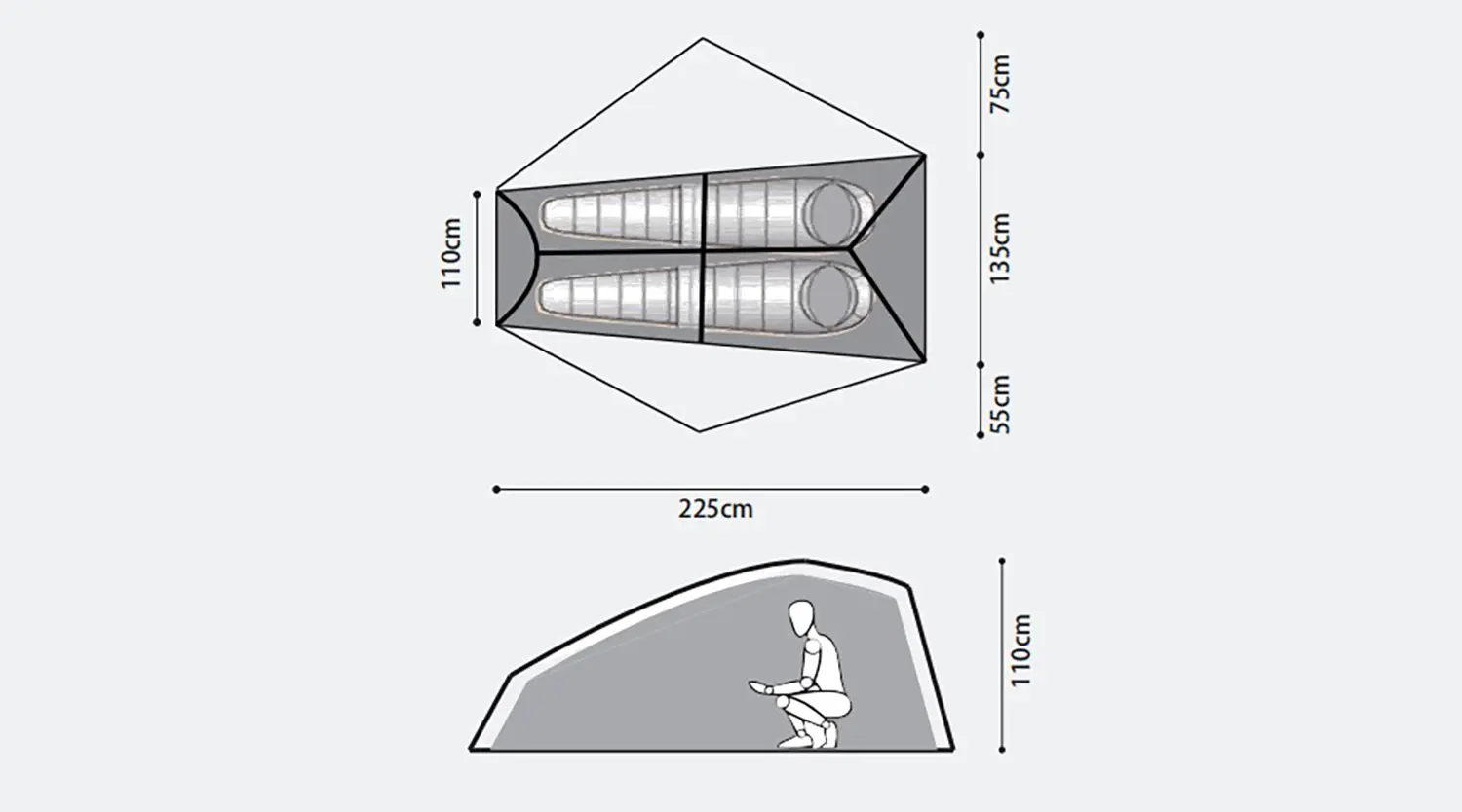 Ultralight 2-Person Nylon Camping Tent